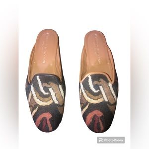 Stubbs & Wootton Palm Beach Tapestry Mules Flats Shoes